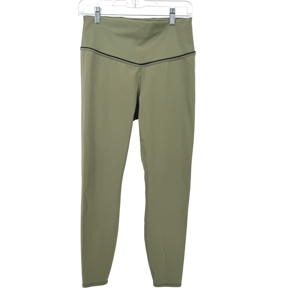 JoyLab High Waisted Leggings Women Medium Olive Green Excellent V-Back Piping